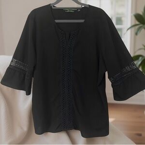 C Wonder Black Boho Blouse Size XL